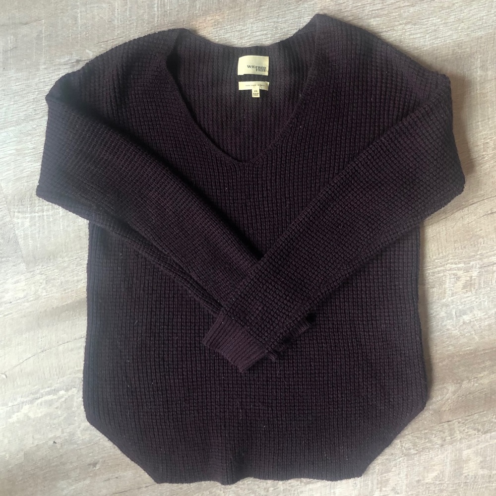 Aritzia Wilfred Free Purple Knit Sweater Size XS